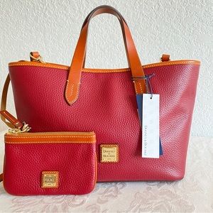 Dooney & Bourke Burgundy brown Leather 2 way briana Tote